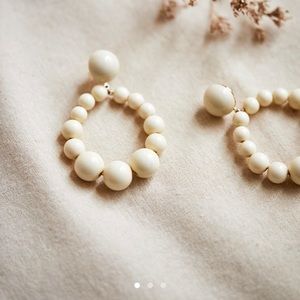 Sézane Charlie Earrings Ecru NWT